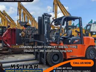 LONKING 7T FORKLIFT , 3M MAST, solid tires, long fork