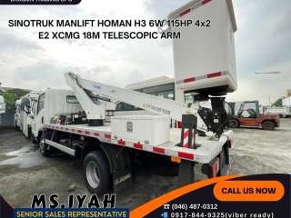 SINOTRUK MANLIFT HOMAN H3 6W 115HP 4x2 E2 XCMG 18M TELESCOPIC ARM