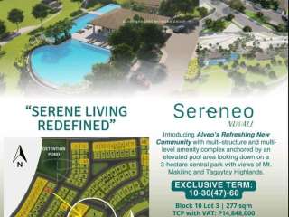 Pre-Selling SERENEO NUVALI BY ALVEO LAND