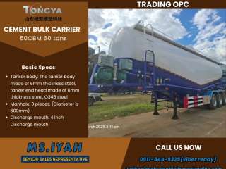 TONGYA CEMENT BULK CARRIER TRAILER 50CBM 60 tons