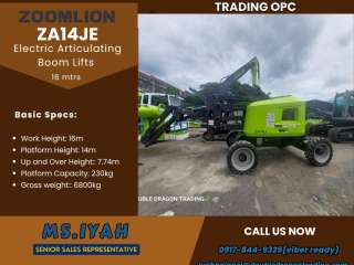 Zoomlion ZA14JE Electric Articulating Boom Lifts 16mtrs