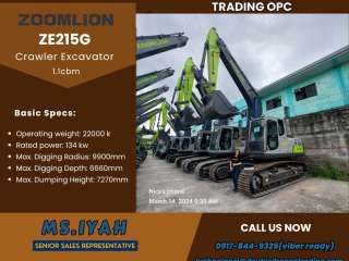 Zoomlion ZE215G Crawler Excavator- 1.1cbm