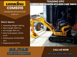 Lonking Cdm6016 Excavator-0.04cbm