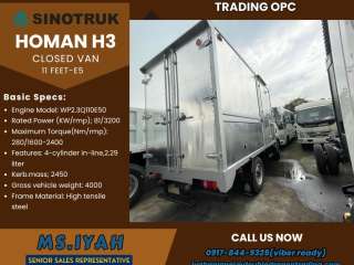 Sinotruk Homan H3 Closed Van 4x2 11ft-E2