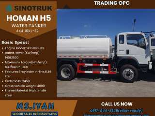 Sinotruk Homan H4 Water Tanker 10KL-E2