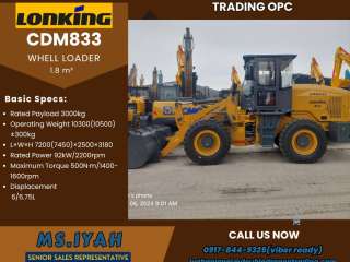 Cdm833 Lonking Wheel Loader 1.8 m³