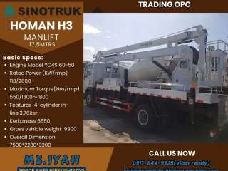 Sinotruk Homan 17.5mtrs Manlift