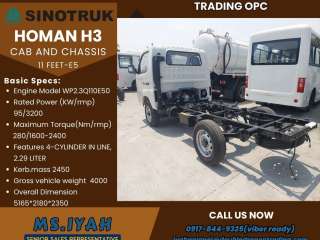 Sinotruk Cab & Chassis Homan H3 11ft- E5