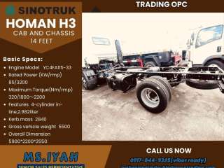 Sinotruk Homan H3 Cab and Chassis-14feet