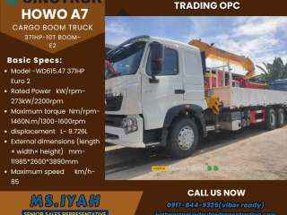 Howo A7 Boomtruck 10w 371hp E2-10T boom
