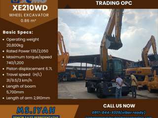 Xe210wd Xcmg Wheel Backhoe 0.86 m³