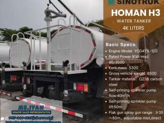 Homan H3 Water Tanker 4x2-2k liters