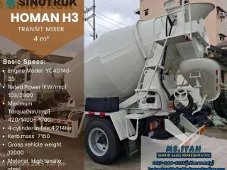 Homan H3 Transit mixer 4x2- 4 m³