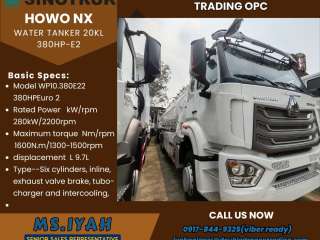 Howo Nx Water Tanker 20KL 380HP-E2
