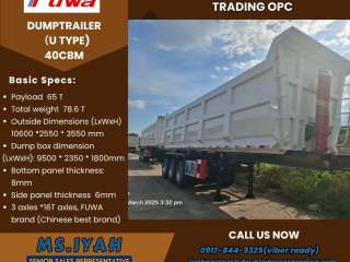 Fuwa Dump Trailer 3-axle 40cbm U-type