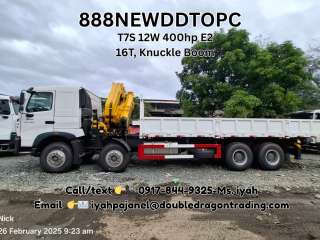 Howo T7s CArgo Boomtruck 12w 400hp E2- 16T, Knuckle Boom