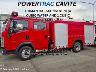 HOMAN H3 - 5KL fire truck (4 CUBIC WATER AND 1 CUBIC FOAM) E5'