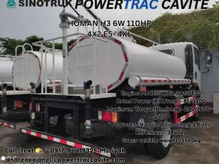 SINOTRUK HOMAN H3 WATER TANKER 6W 110HP 4X2 E5- 4KL