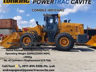 LONKING WHEEL LOADER CDM863 (WEICHAI) 4.2m³