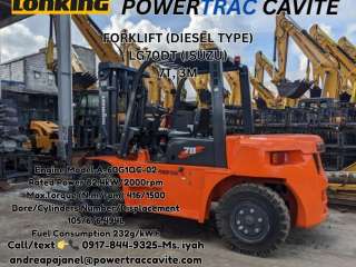LONKING LG70DT FORKLIFT (DIESEL TYPE) ISUZU ENGINE  7T, 3M