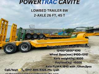 LOWBED TRAILER 8W 2-AXLE 26 FT, 45 T.