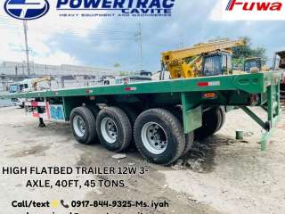 HIGH FLATBED TRAILER 12W 3-AXLE, 40FT, 45 TONS