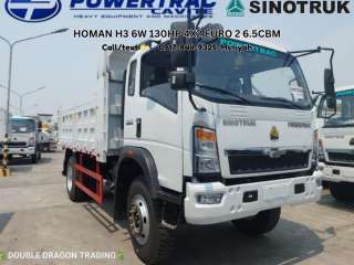 SINOTRUK HOMAN H3 DUMP TRUCK 6W 130HP 4X2 EURO 2 6.5CBM